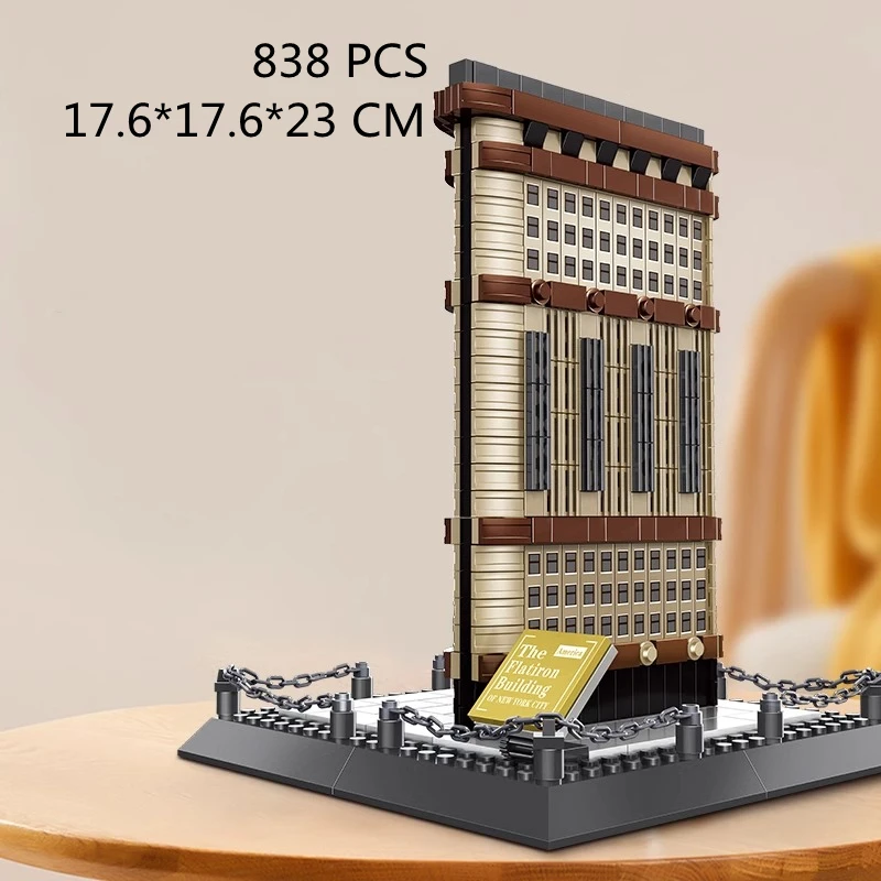 

838PCS MOC Landmark Building New York Flatiron Building Ancient Children's Building Puzzle Building Block Model Toy