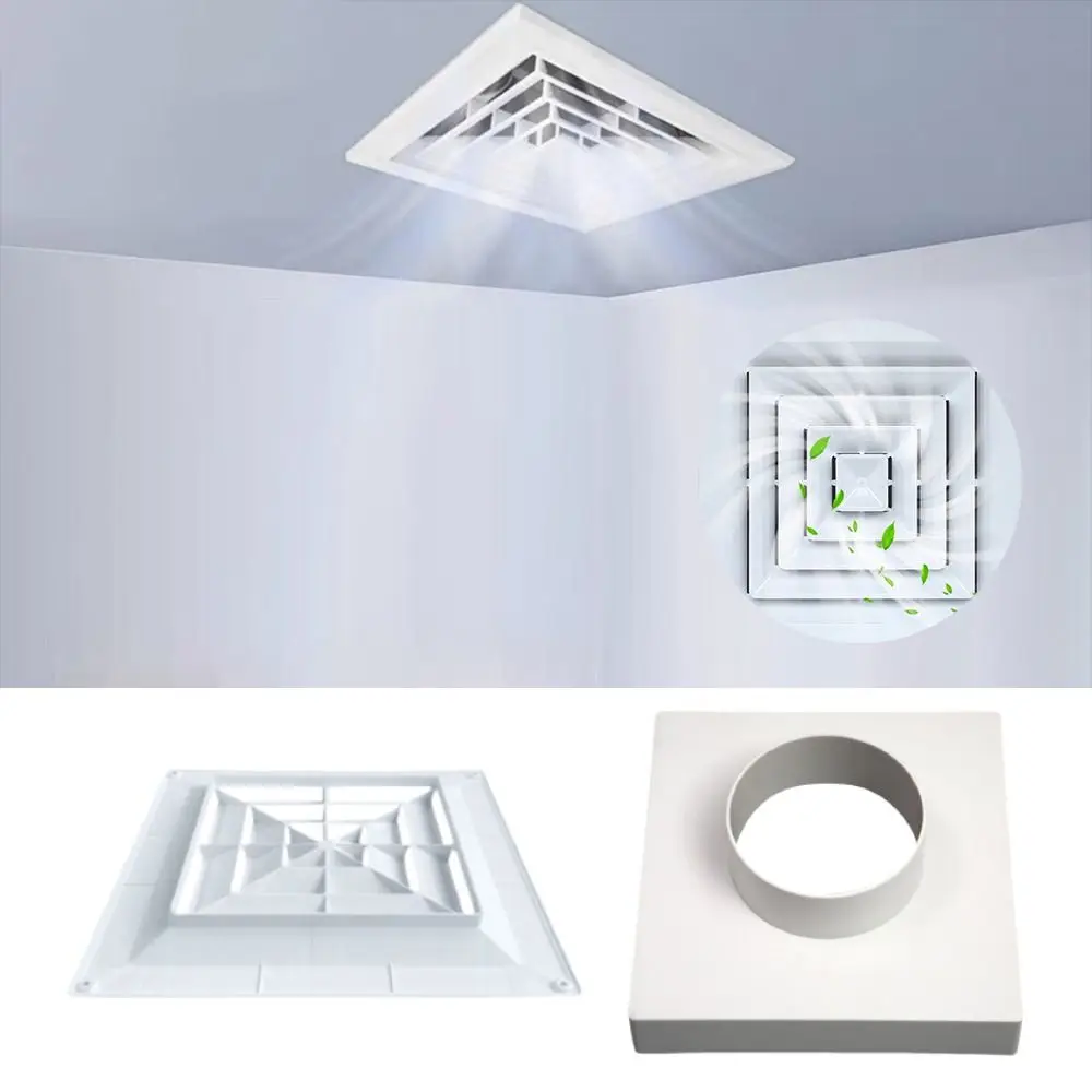 Square Ceiling Diffuser Ventilation Fan Diffuser Four Way Ventilation For Air Conditioning Outlet Vent Accessories