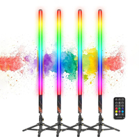 LUXCEO 85cm LED RGB Mood Light Tripod Set Background Lamp Stick Atmosphere Light Tube Romantic Lighting for Music Bar/Party/Room