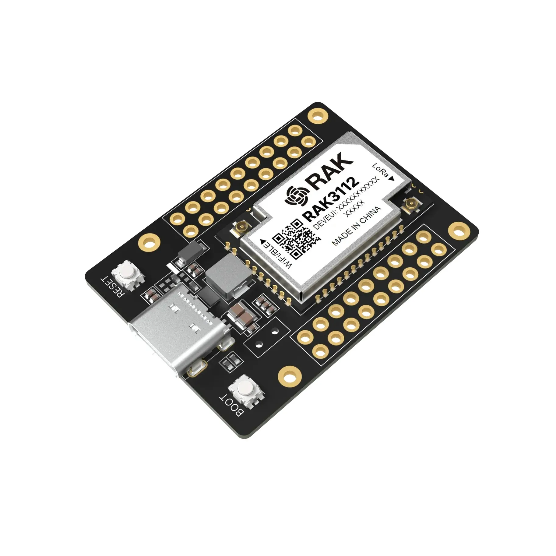 RAK3112 Breakout Board Evaluation Board with ESP32-S3 and SX1262, Offering LoRa, WiFi, and BLE Connectivity for IoT Prototyping