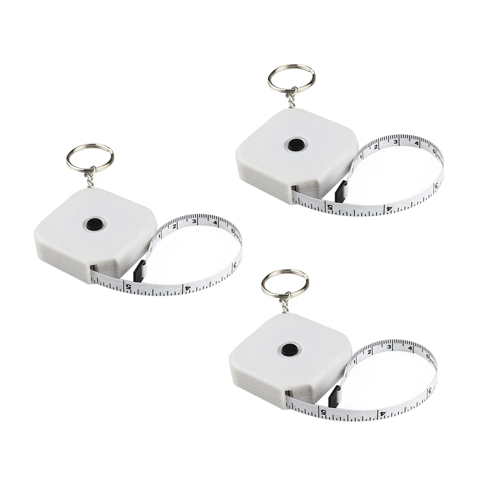 3 قطعة شريط قياس مربع صغير قابل للسحب أشرطة القياس المحمولة أداة قياس الجسم الملابس المرنة اللياقة البدنية المنزلية