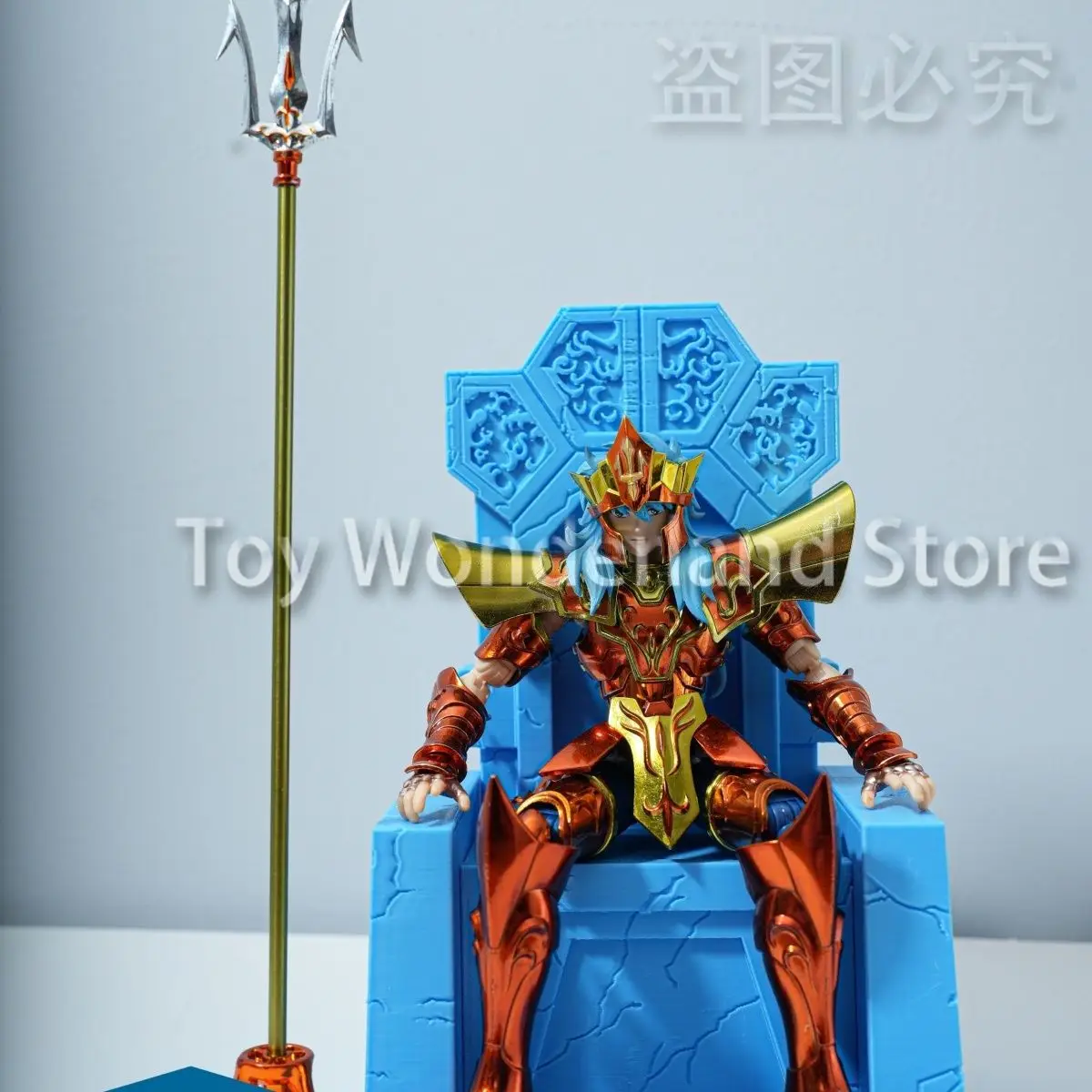 18CM Saint Seiya Myth Cloth Sea King Poseidon Scene Throne Stone Color Hard plastic Action Figure Toys