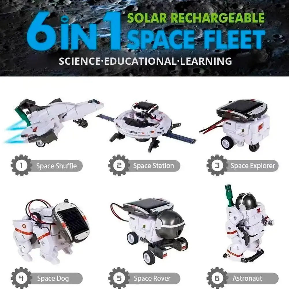 6In 1 الشمسية بناء لعبة المكعبات ألعاب تعليمية تفاعلية الشمسية روبوت الفضاء اللعب الهدايا 8-14 سنة في سن المراهقة بنين بنات