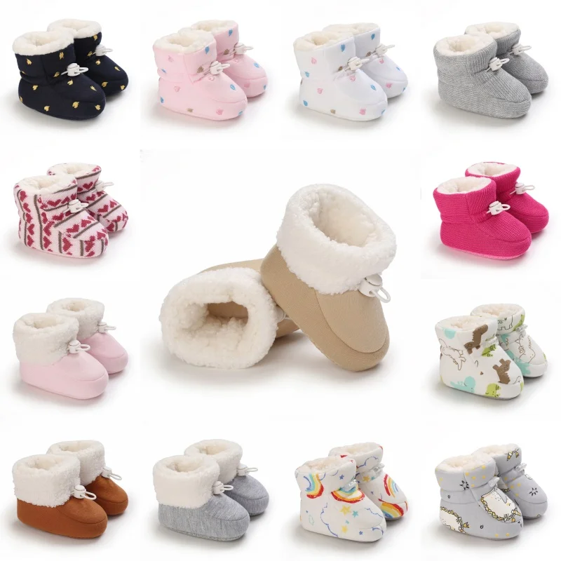 Winter Baby Shoes Boys Girls Cotton Soft Sole Snow Booties Thick Winter Warm Newborn Toddler Boots Shoes Frist Walking Shoes