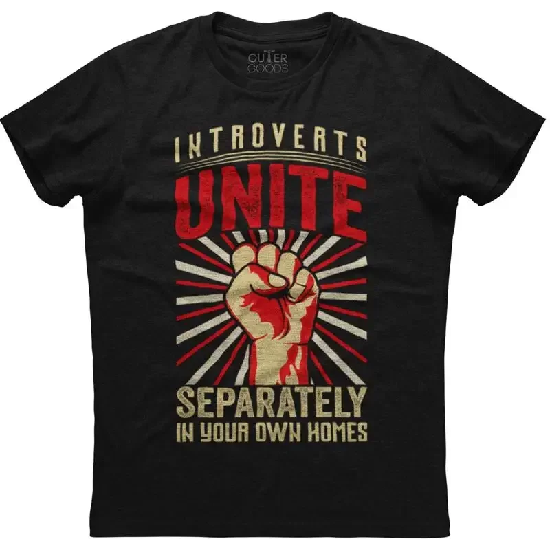 Introverts Unite Separately Mens  New Cotton Black T shirt