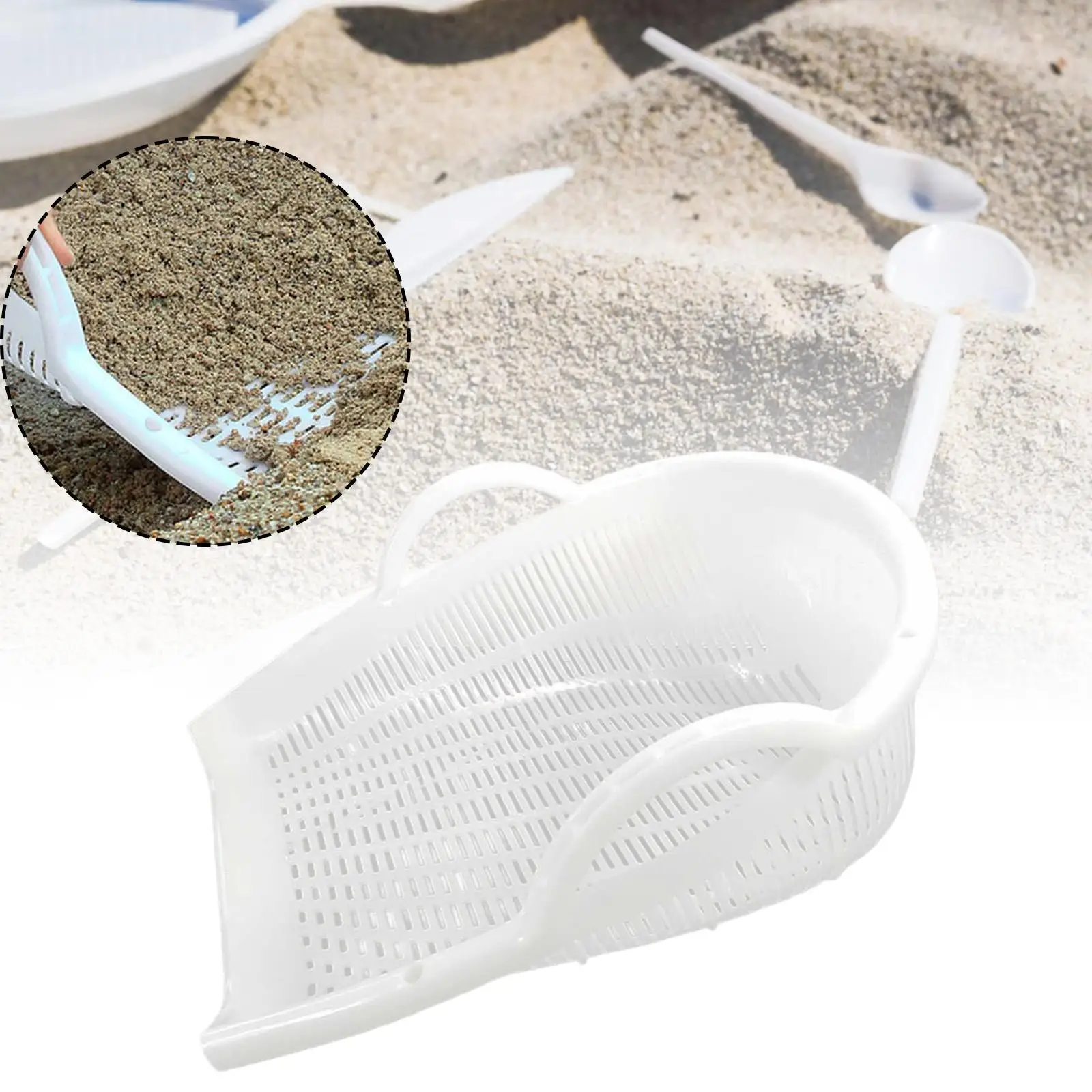 

Sand Sifter Sieve Practical Hollow Out Multipurpose Reusable with Double Ear Sand Dipper Garden Sieve Thicken for Home Garage