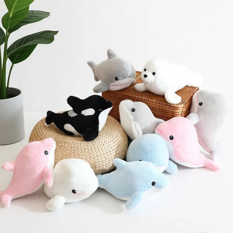 

Marine Animal Plush Toys Whale Killer Whale Shark Seal Soft Stuffed Animals Doll Sofa Pillow Adorable Decor Girl Children's Gift