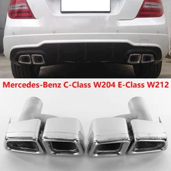 For Mercedes-Benz C-Class W204 E-Class W212 exhaust pipe upgrade AMG 63 rectangular square mouth four-outlet muffler tail end