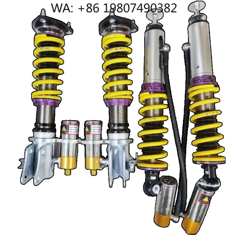 

FWD Competition Black Coilover Struts, Damping Adjustable Suspension Upgrade Shocks, Drift Modified High Load Chassis Parts