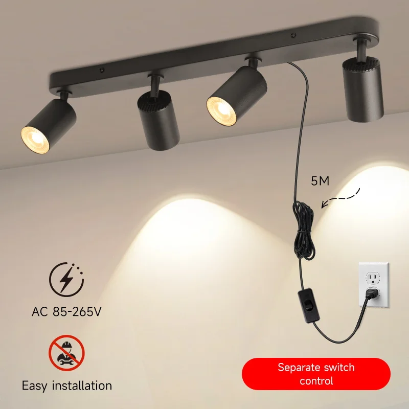 Long Strip Ceiling Spotlight LED Ceiling Chandelier GU10 Led Spot Lamp Room Lighting For Living Room Kitchen Bathroom Decoration