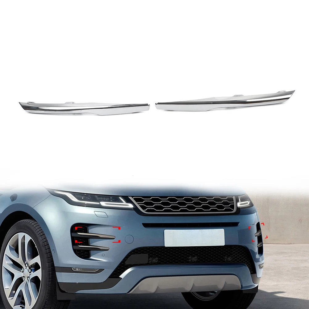 2Pcs Chrome Car Front Fog Light Lamp Strip Decoration Trim For Land Rover Range Rover Evoque 2019 2020 2021 2022 2023