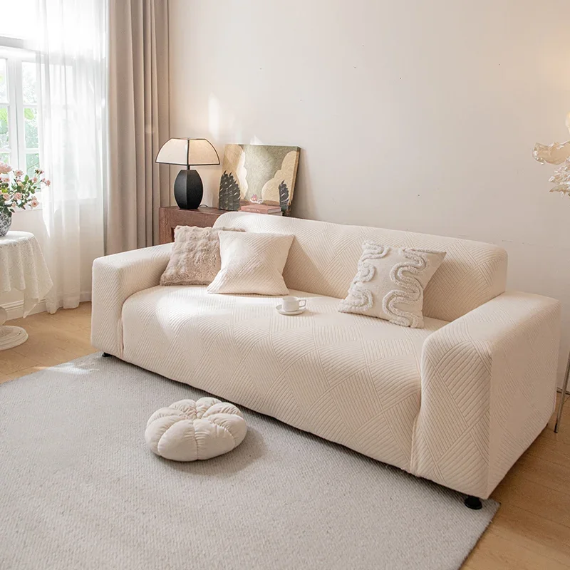 1pc High‑Elastic Diamond Jacquard Sofa Cover Full Coverage Couch Slipcover Removable Machine Sofa Protector for Living Room