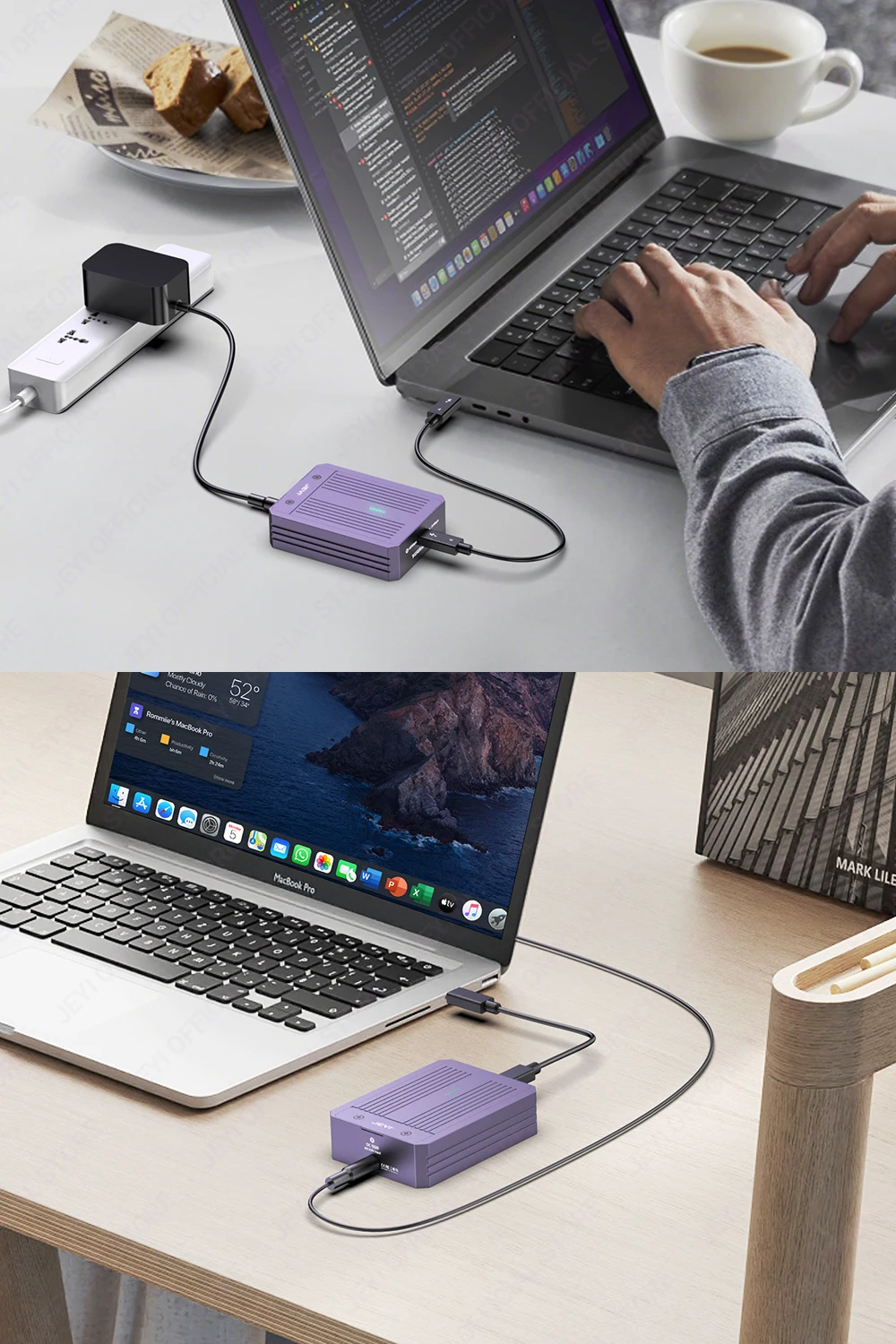 JEYI 4-Bay M.2 NVMe SSD-Gehäuse, kompatibel mit Thunderbolt 4/3 und USB4 40 Gbit/s, RAID 0/1/5/10-Unterstützung, ultraschnelle Dockingstation – Detail 16