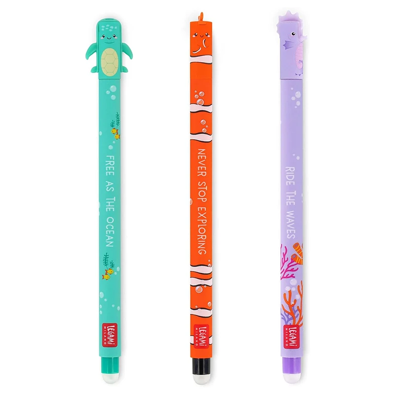 3Pcs/Set For Home School Work Creative Cartoon Erasable Gel Pens Set Washable Handle Erasable Refills Rod Writing Stationer