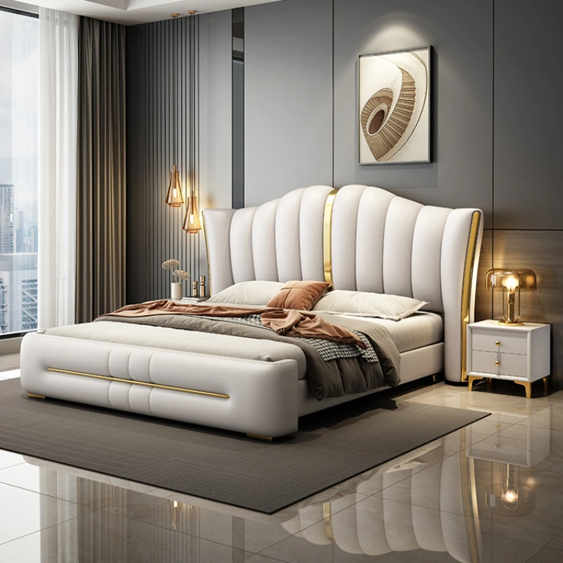 Conference Frame Double Bed Double Bed King Size Luxury Queen Double Bed Princess Girls Modern Unique Bett Postmodern Furniture image 2