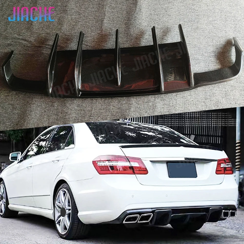 Kohlefaser-Heckstoßstangenlippe Spoiler Diffusor für Mercedes Benz E-Klasse W212 E400 E500 E63 für AMG Sport 2011-2013 Hecklippe