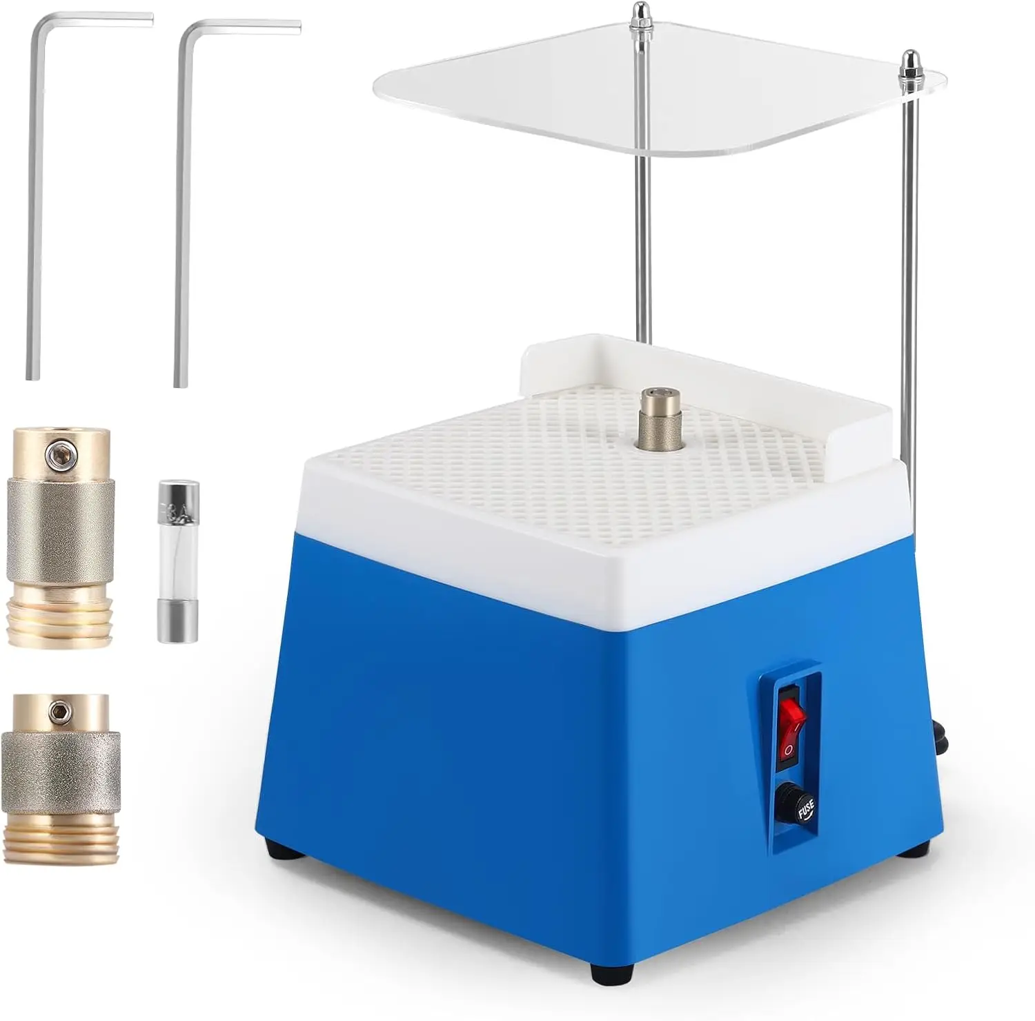 Lijadora de vidrio automática de 65W con 2 brocas de diamante de 5/8"+1" y 4200 RPM, amoladora portátil para mosaicos, azulejos, cerámica y joyería.