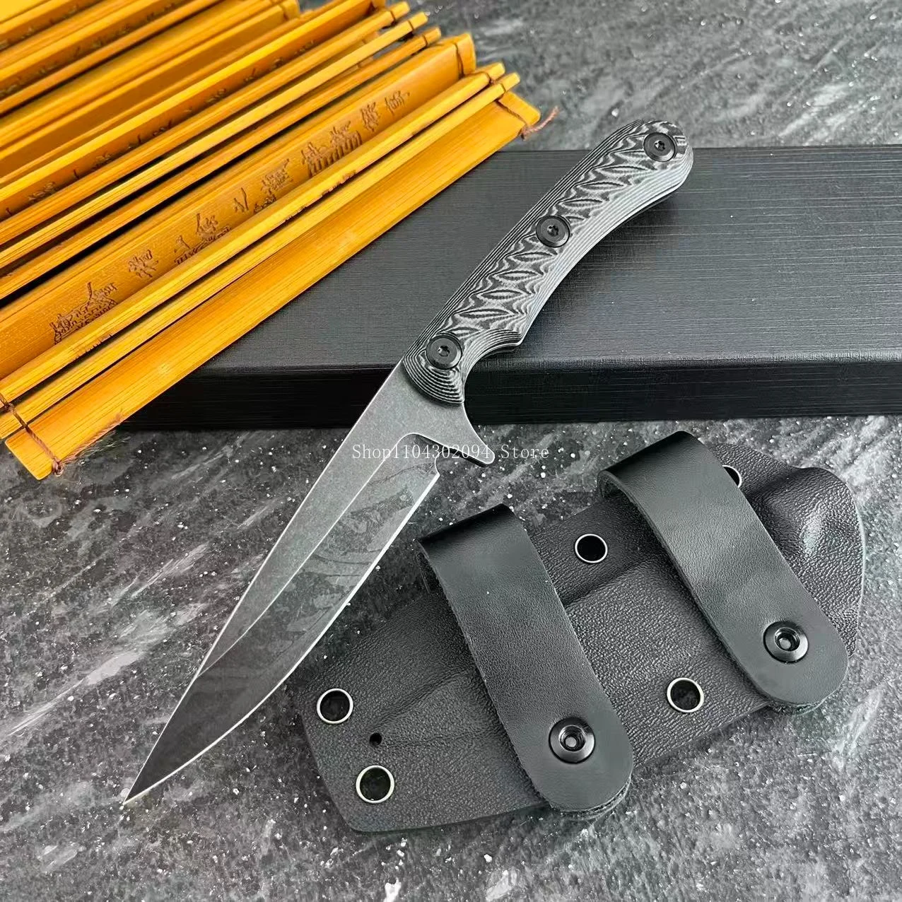 

High Hardness 7Cr13Mov Blade Straight Knife Outdoor Activities Gear Camping Fishing Fixed Knife Climbing Mountaineering Cutter