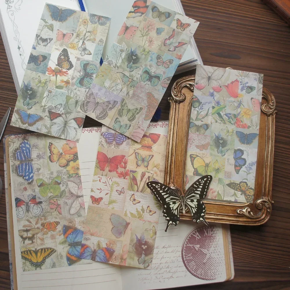 

60 Sheet Butterflies Flying Forest Animal Running Design Creative Craft Paper Gift Decoration Scrapbooking DIY Background