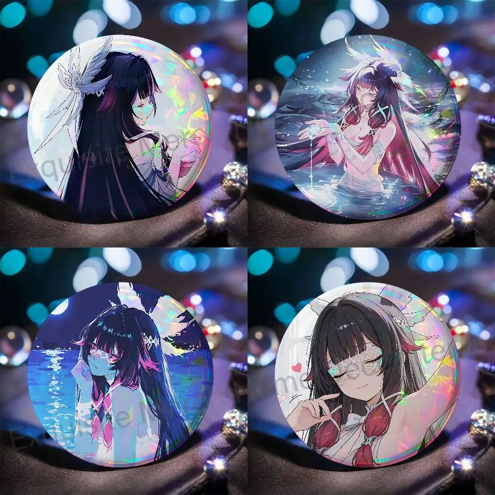G-Genshin Impact Cute Columbina Enamel Pin Tinplate Round Brooch Cosplay Nijigen Otaku Culture Badges 58mm 44mm 32mm 75mm 25mm