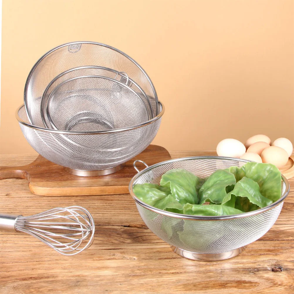 

Stainless Steel Drain Basket 20cm Fine Mesh Strainer for Rice Washing Vegetable Drainage Kitchen Camping Colander