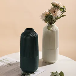 Plastic Flower Vase New Nordic Style Imitation Ceramic Flower Arrangement Anti Fall Modern Flower Pot Living Room