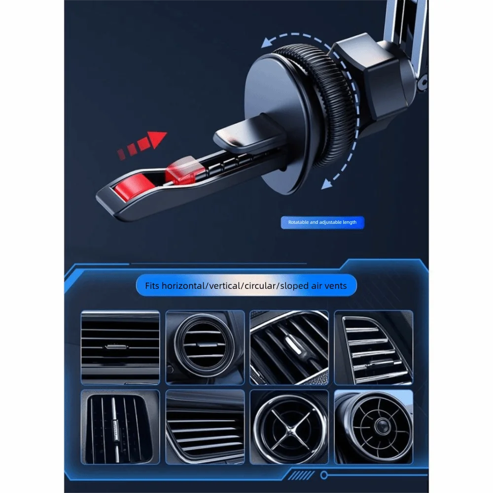 

360 ° Вращающийся автомобильный магнитный держатель для телефона, складная конструкция, вращающийся дизайн, автомобильный держатель для вентиляционного отверстия, магнитная подставка для телефона, использование автомобиля