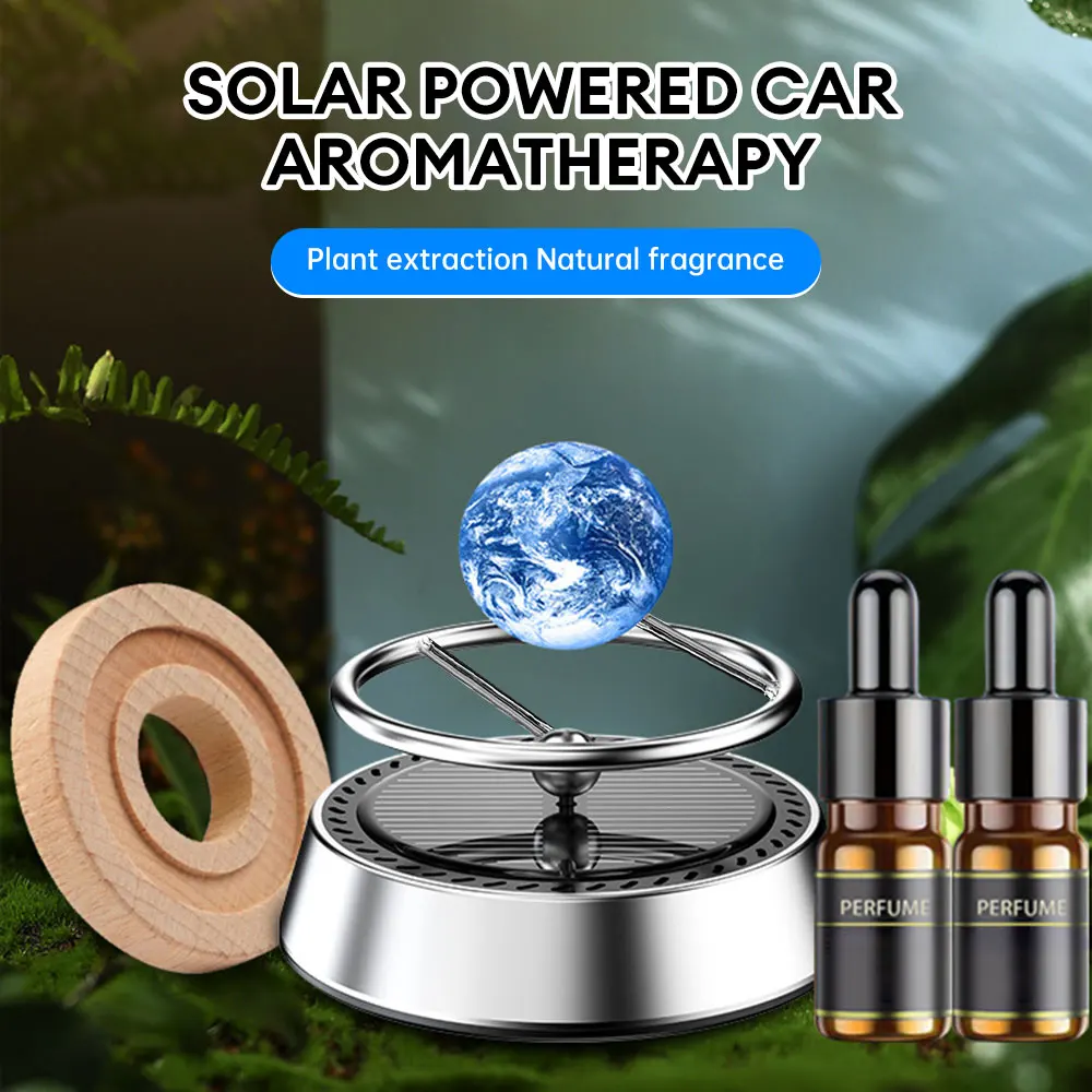 1Pcs Solar Car Aromatherapy Vehicle Perfume Air Freshener Auto Essential Oil Diffuser With Interstellar Ball