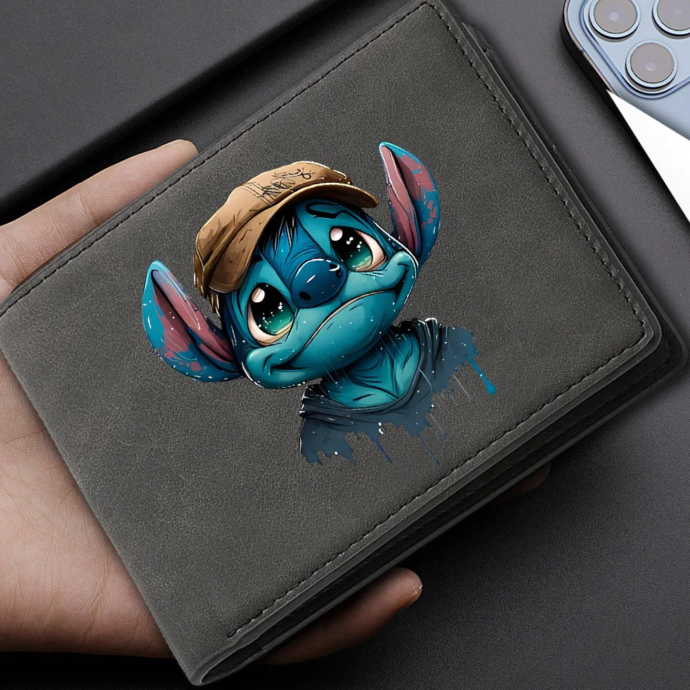 

Stitch Disney Men Wallet Bag Purse Wallet Man Wallets Business Kawaii Stitch Coin Card Holder PU Leather ID Money Bag Wallet Men