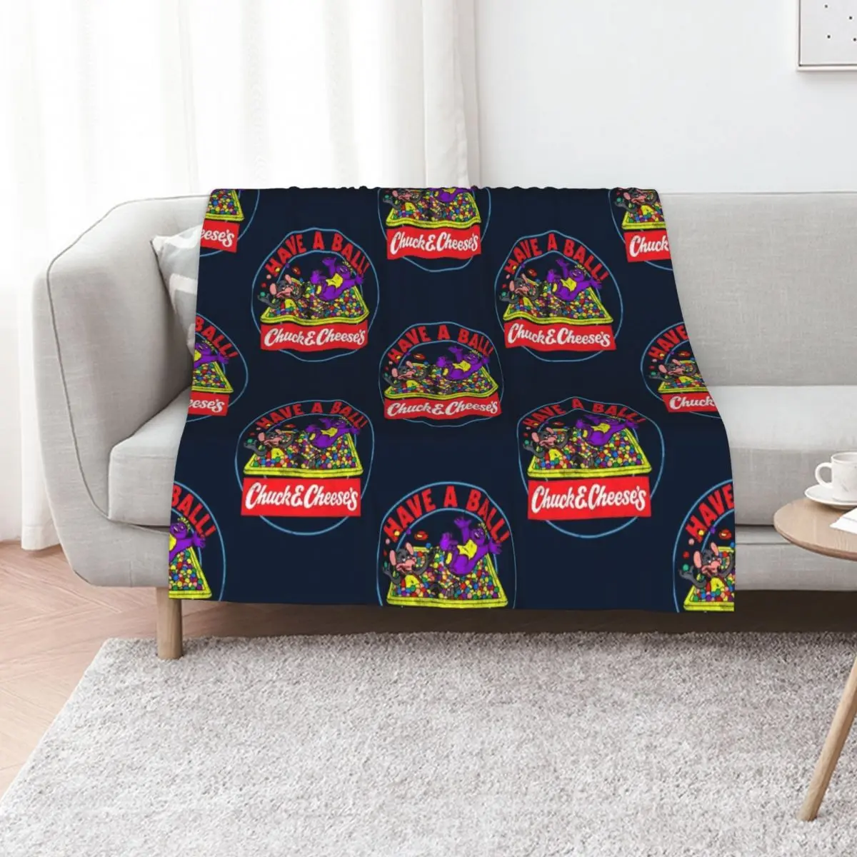 Copy oHave a Ball (vintage 80s Chuck E Cheese) Throw Blanket funny gift Hairys Comforter Flannels for babies Plush Blankets
