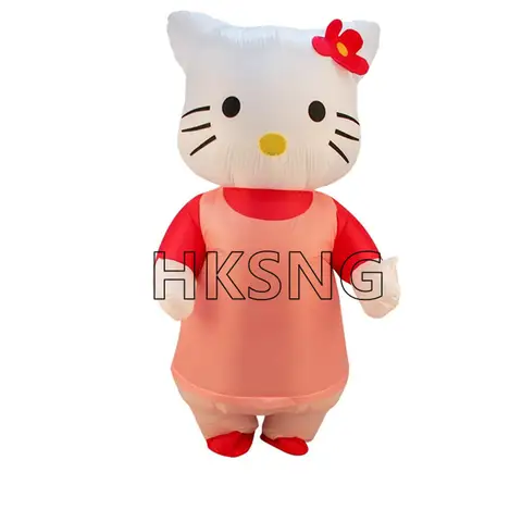 Hello Kitty Inflatable Cosplay Costume For Adults Performance Halloween Holiday Party Clothes Kitty Inflated Cosplay Costumes