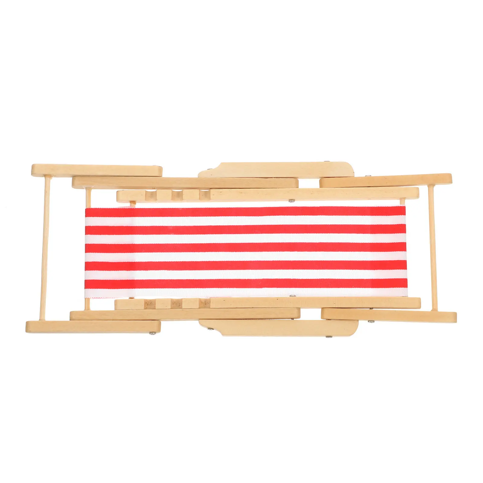 Miniature Wooden Folding Beach Chair 1:12 Scale Dollhouse Furniture Foldable Design Ocean Style Desk Ornament Dollhouse Ornament