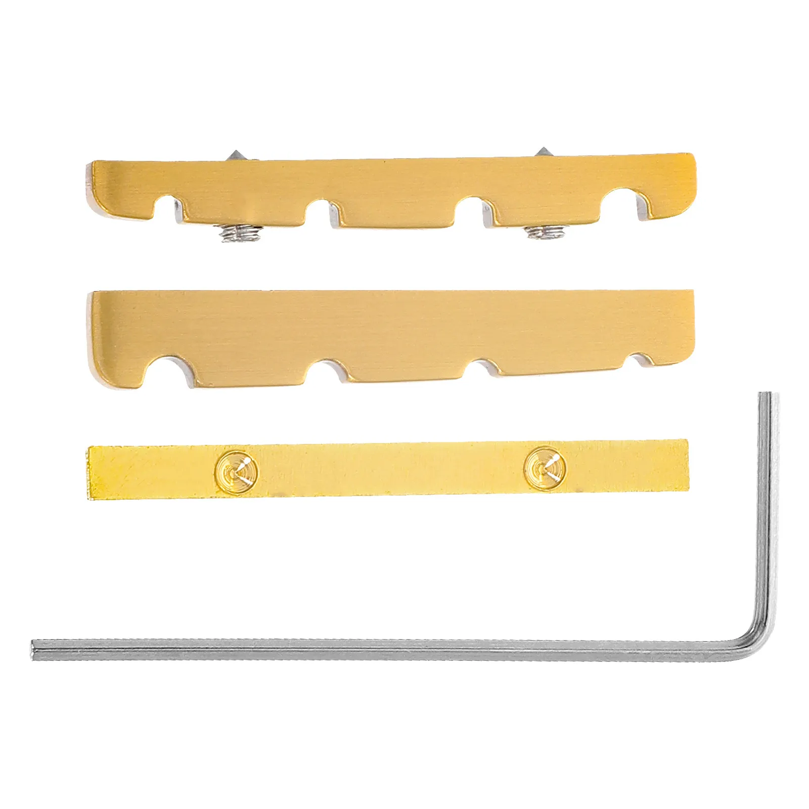 1Set 38Mm Brass Bass Guitar Nut 4-String Electric Bass Precision Slotted Curved Design Adjustable Height Metal Nut for Optimal