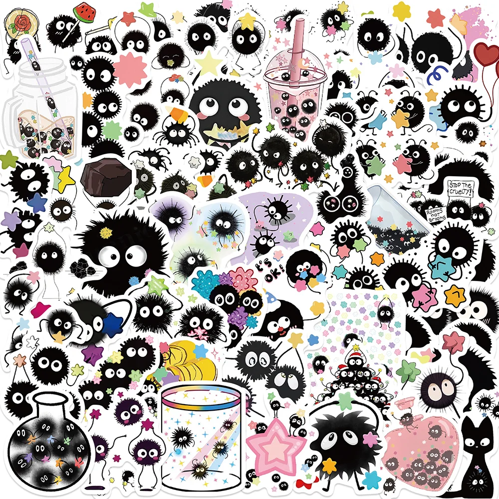 54pcs Cartoon Cute Little Briquettes Graffiti Stickers PVC Material Children Daily Toys Scrapbook Waterproof Party Gift Stickers