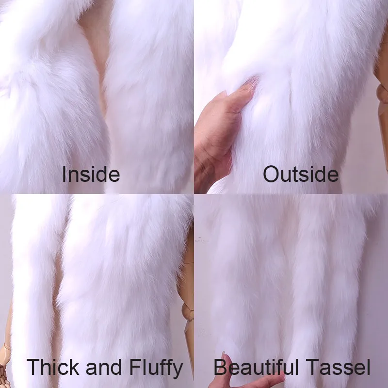 2025 شتاء جديد سميك دافئ ريال فوكس شال فرو المرأة جودة عالية رقيق واسعة موضة أوشحة فرو حقيقية الإناث