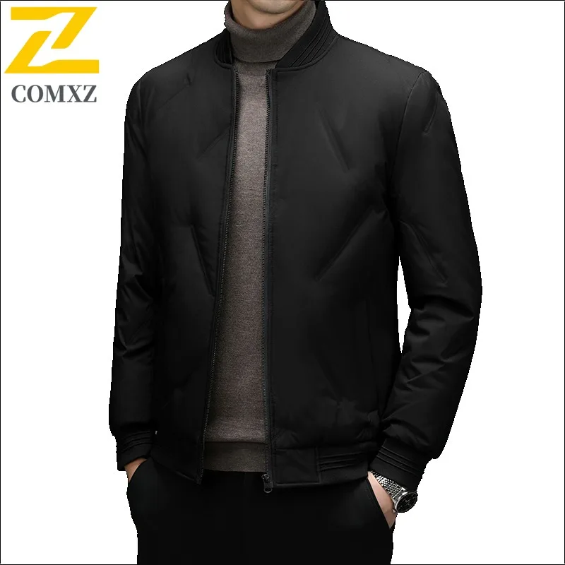 COMXZ Winter New 90% Down Down Jacket Men Lightweight Thermal Loose Fit Baseball Collar Youth Casual Men Wear Winter Coat 2025