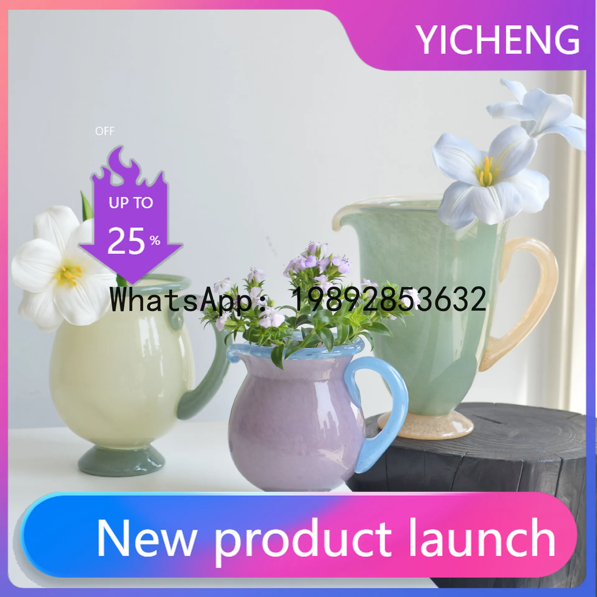 

QQ Glass Vase Kettle Glass Pot Flower Arrangement Accessories Hydroponics Terrarium Flowerpot Flower Vase Home Decoration