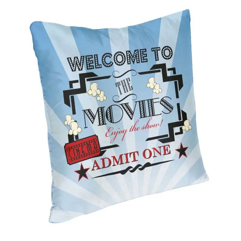 Movie Theater Ticket Throw Pillow Cases Living Room Decoration  Vintage Film Cinema Sofa Chair Cushion Cover Square Pillowcase