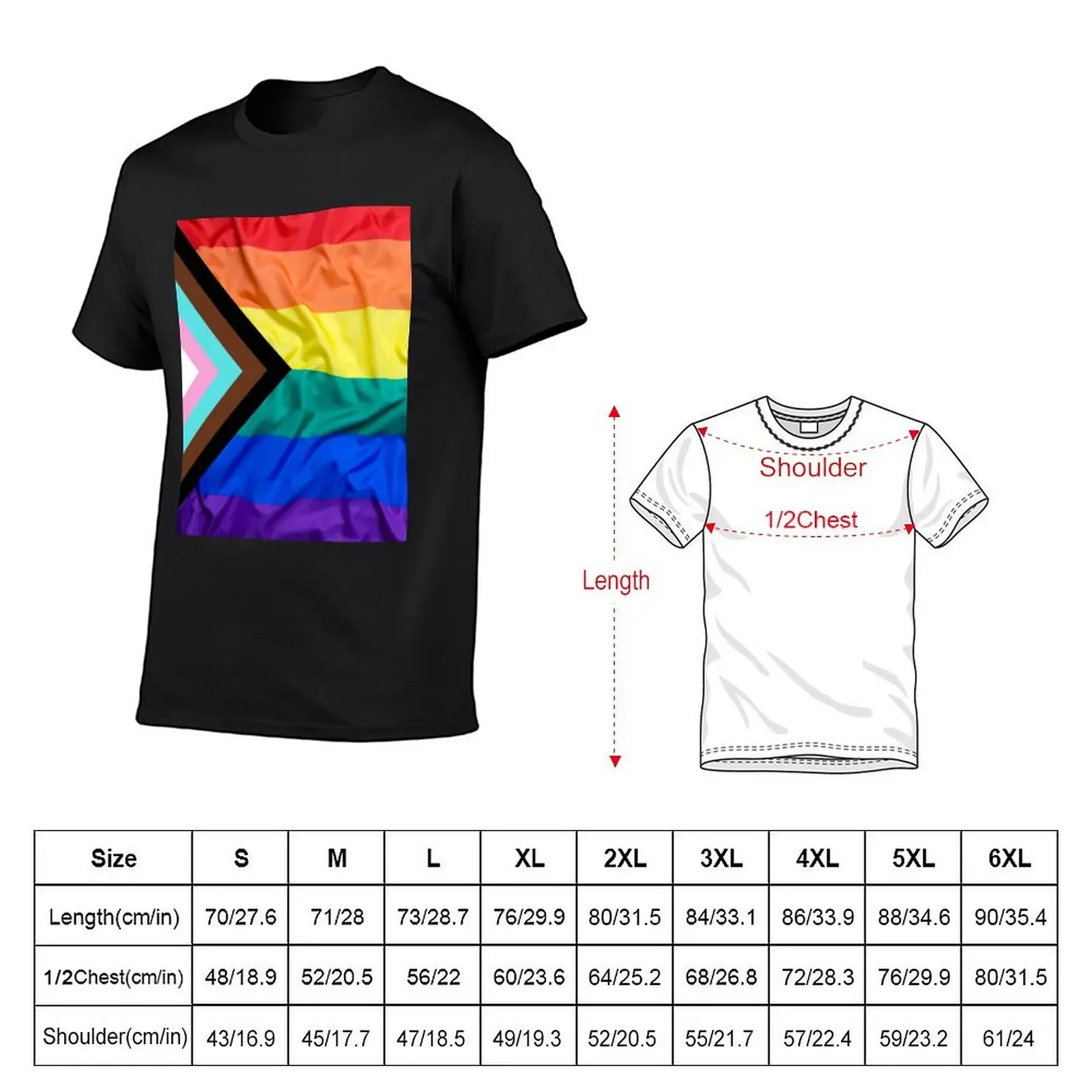 PROGRESS PRIDE FLAG LGBT NEW PRIDE FLAG RAINBOW EQUALITY T-Shirt shirts graphic tees basketball graphic tees clothing for men