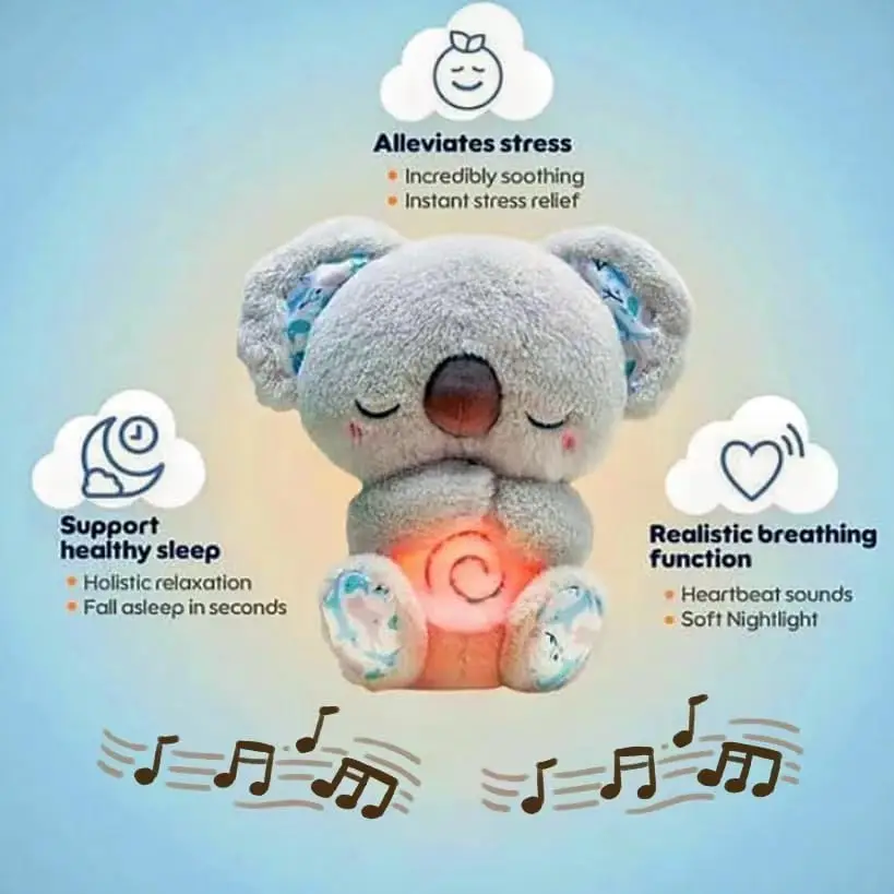 لعبة كوالا القطيفة مهدئة للتنفس لتخفيف القلق ألعاب محمولة لتخفيف التوتر مرافقة هدايا علاج التنفس أثناء النوم #5