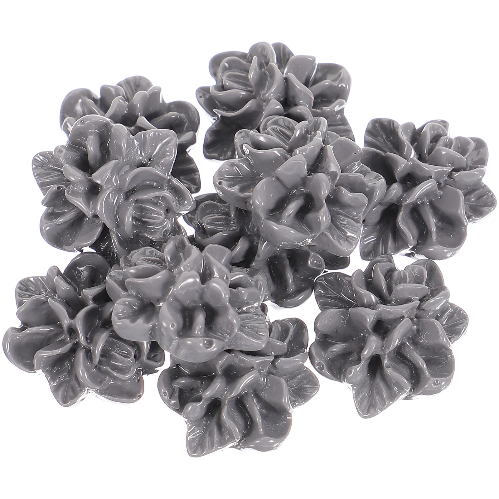 

10 Pcs Purple Gardenia Resin Accessories for Phone Case Hairpin Earrings Craft Materials Flower Charms Lightweight Durable