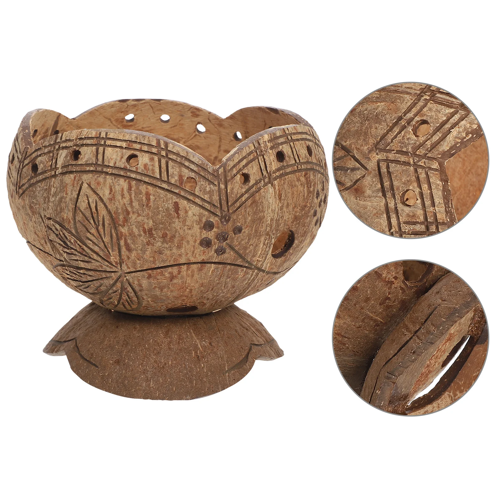 

Coconut Hanging Basket Planter for Plants with Air Circulation Handmade Drainable Flower Holder for Balcony Living Room Decor