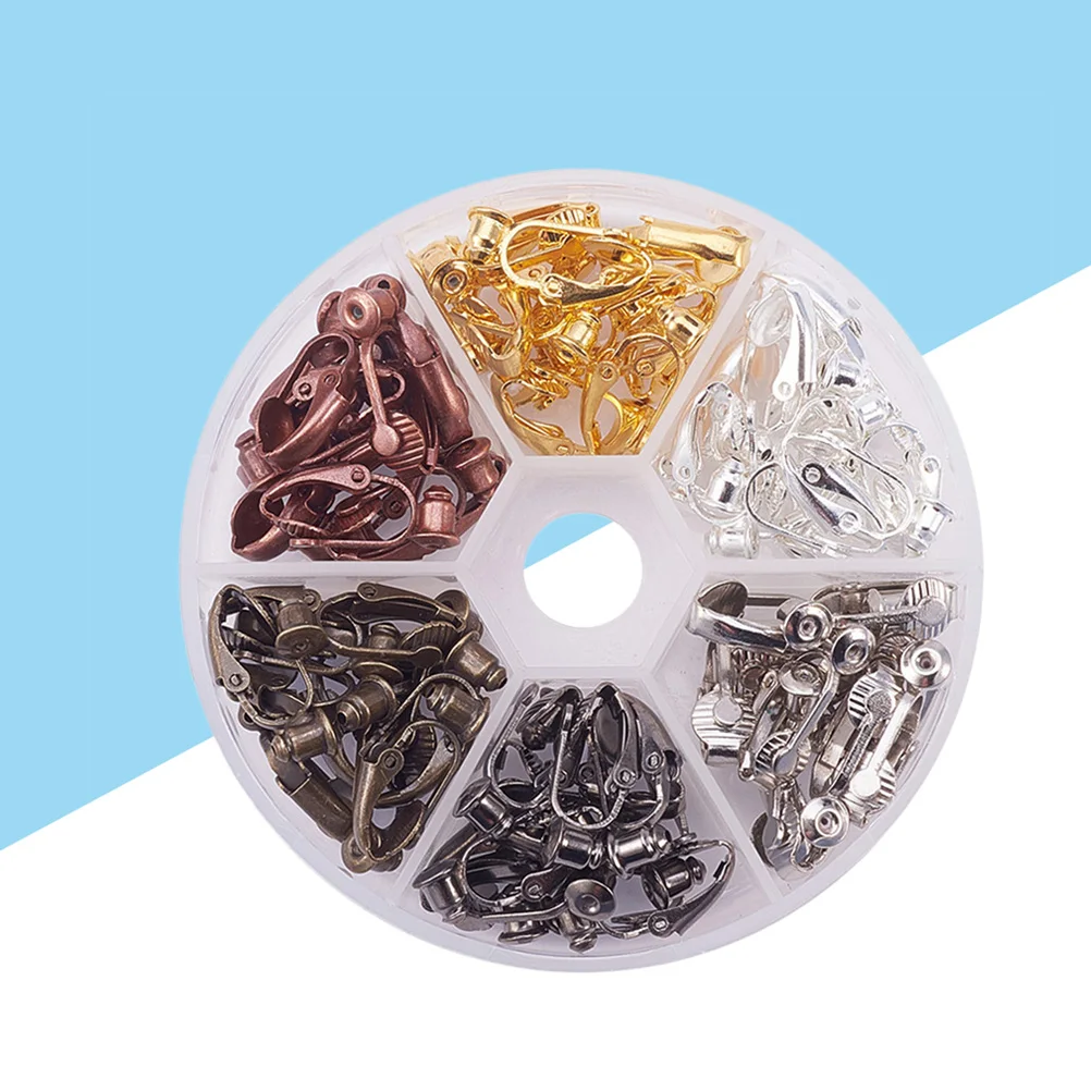 

36pcs Ear Clip Accessories Assorted Colors Earring Converters Non-Piercing Jewelry for Various Styles DIY Handmade Earring Parts