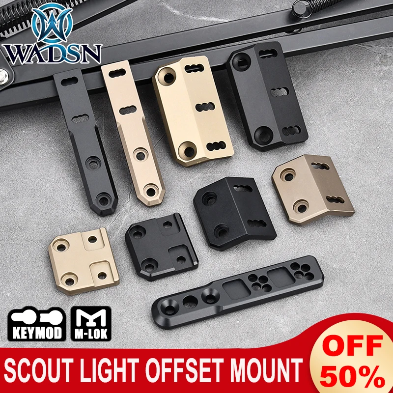 

WADSN Flashlight Mount Surefir M300 M600 Adaptive Offset Base for PLH V2 Metal Scout Light Mlok Keymod Hunting Metal Accessory