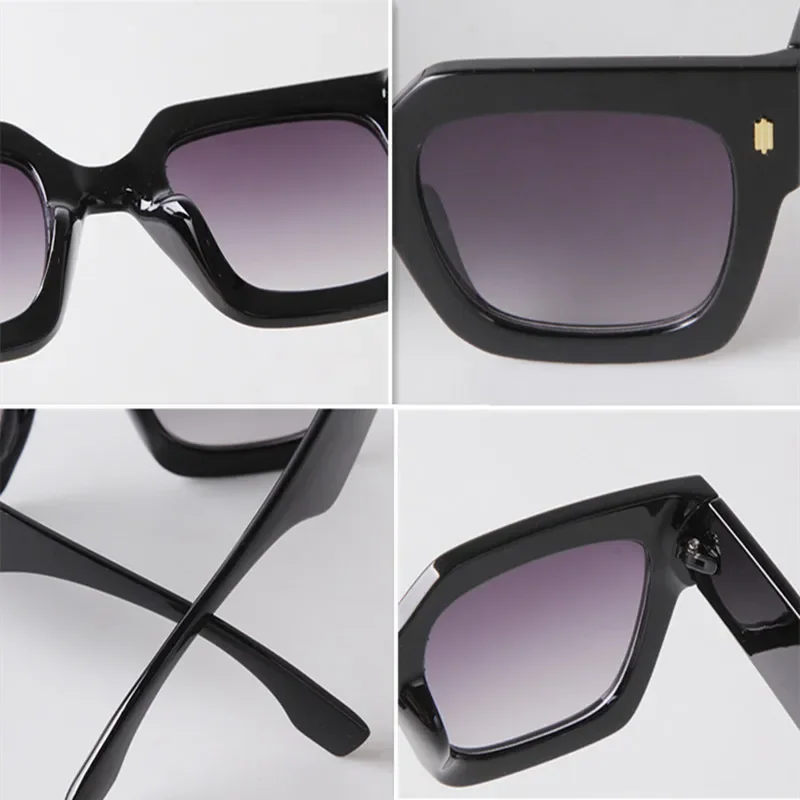 Fashion Sunglasses For Women Square Big Frame Trendy Luxury Brand Sunglasses Street Shooting Anti-Glare Sunshade Glasses Woman