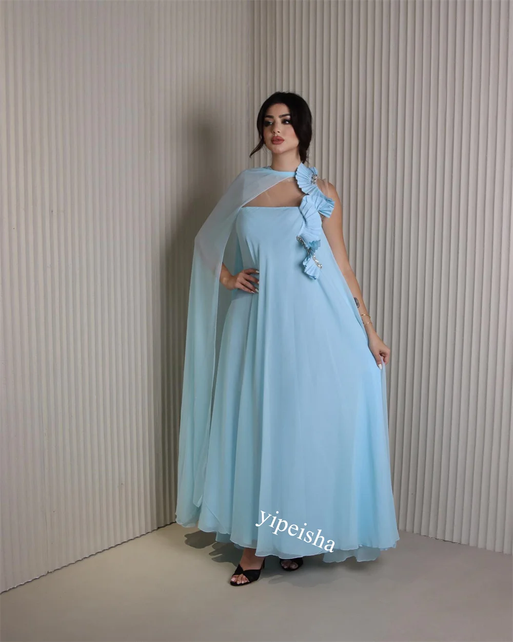 Jiayigong-Robe de Soirée de Haute Qualité Personnalisée, Tenue en Jersey avec Perles, Drapée, Ligne A, Col Haut, sur Mesure, pour Occasions,