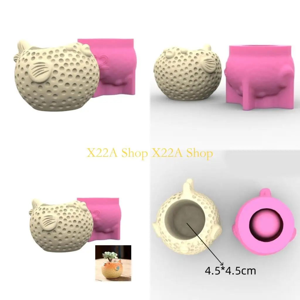 

Unique Epoxy Molds Flowerpot Mold Silicone Concrete Mold Pufferfish Vase Moulds