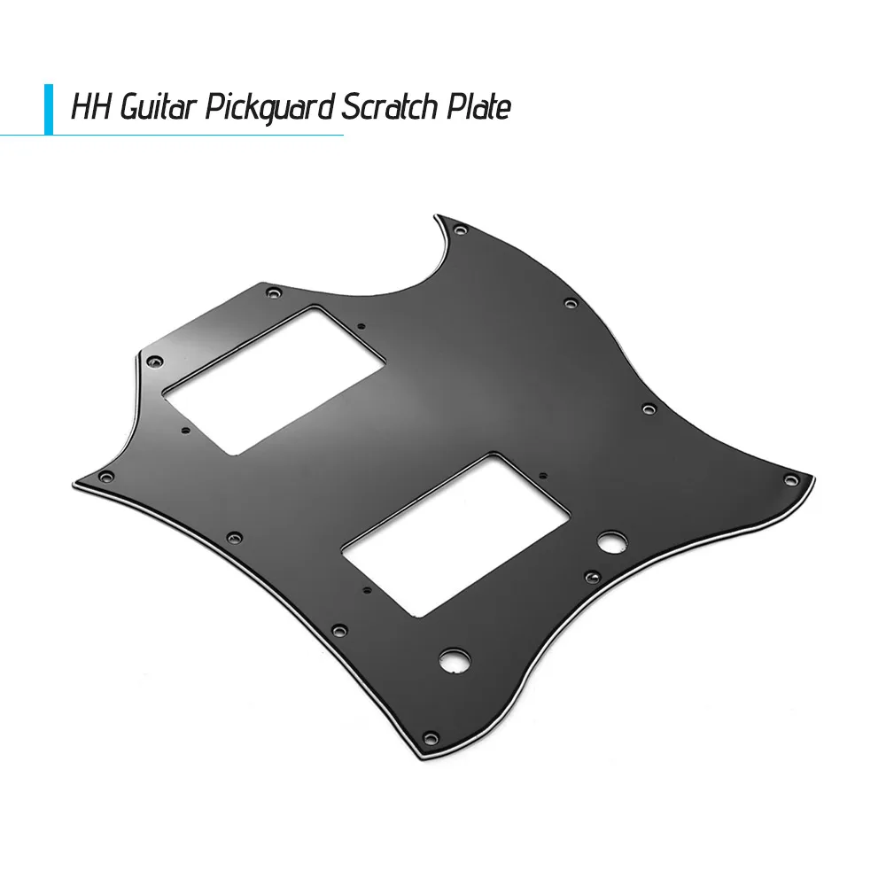 

PVC HH Guitar Pickguard Scratch Plate for SG Electric Guitars 3 Ply Black/White/Black 0.25cm Thickness 75g Weight
