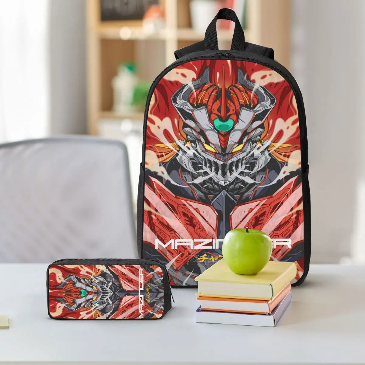 3 قطعة مجموعة حقائب الظهر Mazingers merch للأطفال صناديق أقلام رصاص مجموعات حقائب الكتب مع صندوق الغداء لطلاب المدارس حقيبة الظهر