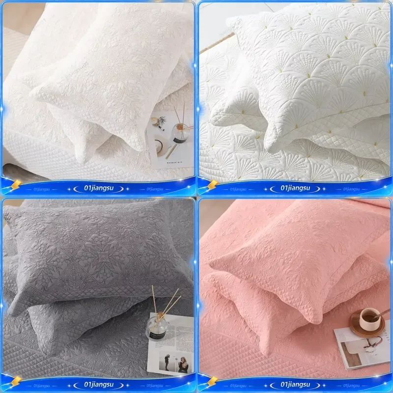 Double Sided Embroidered Cotton Quilted Bedspread Padded Summer Blanket Throw Coverlet Home Decor Bedding Bed Cover Colcha